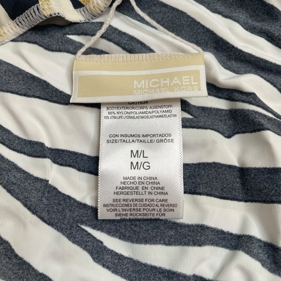 MICHAEL Michael Kors Short Pareo Cover Up Shimmer Tiger Medium/Large New - Picture 6 of 7